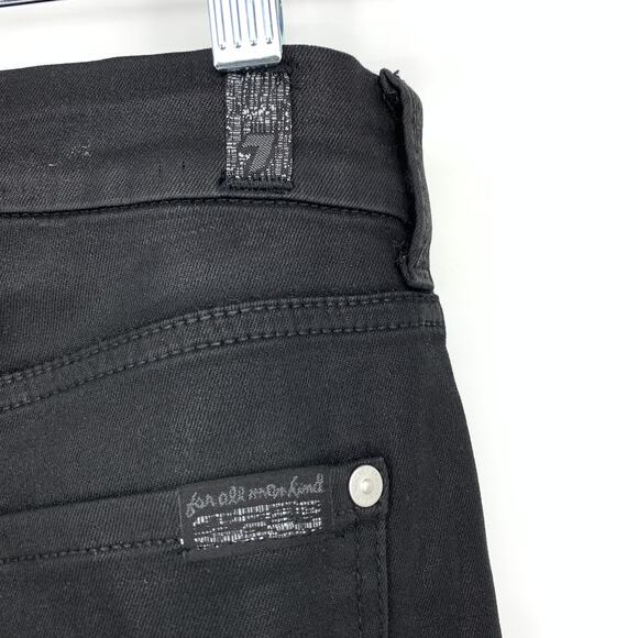 7 For All Mankind b(air) High Waist Ankle Skinny Jeans Womens Sz 28 Black Coated - Picture 3 of 9